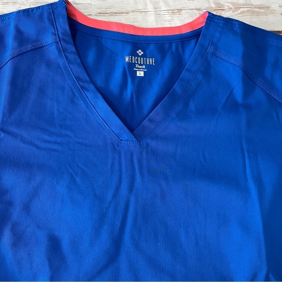 Med couture Touch Royal Blue Scrubs Med pants Large top scrub set nwt - Picture 14 of 16